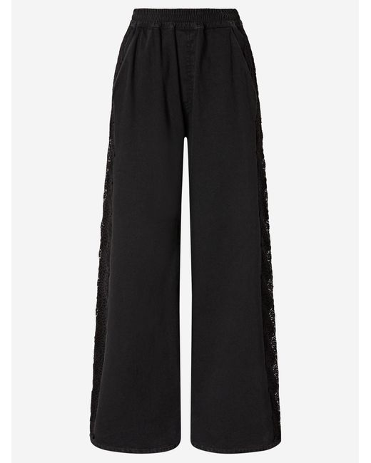 Pinko Black Denim Trousers Cotton