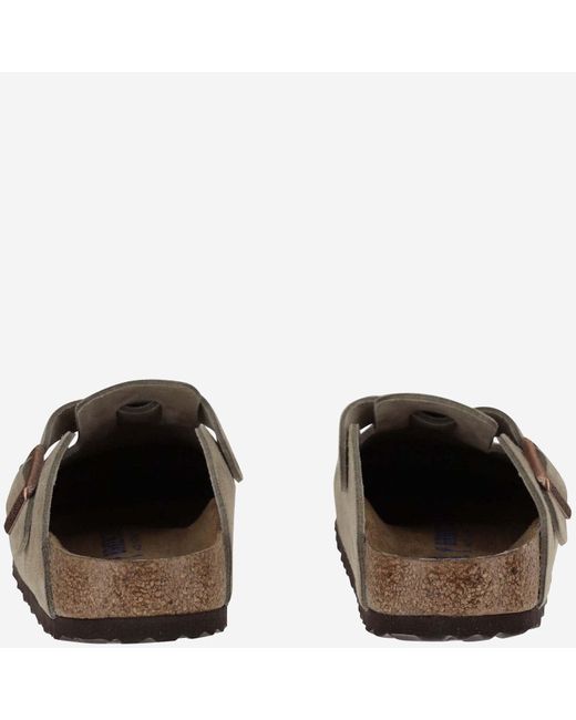 Birkenstock Brown Boston Suede And Cork Sabot for men
