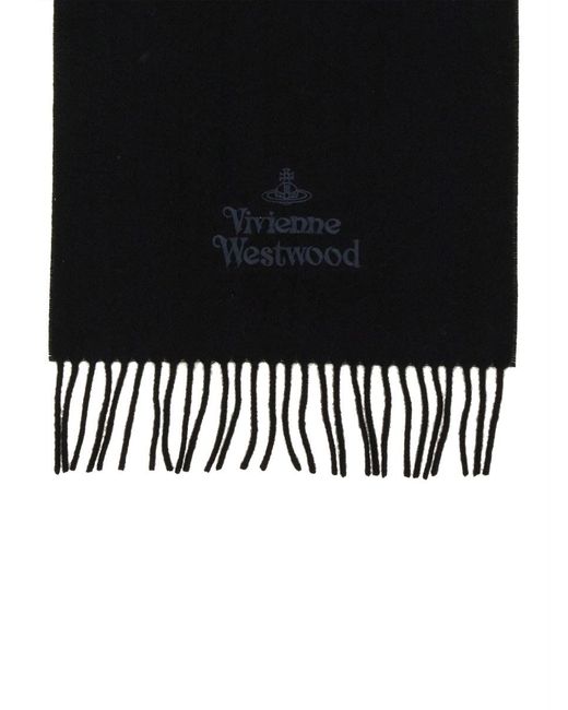 Vivienne Westwood Black Scarf With Logo Unisex
