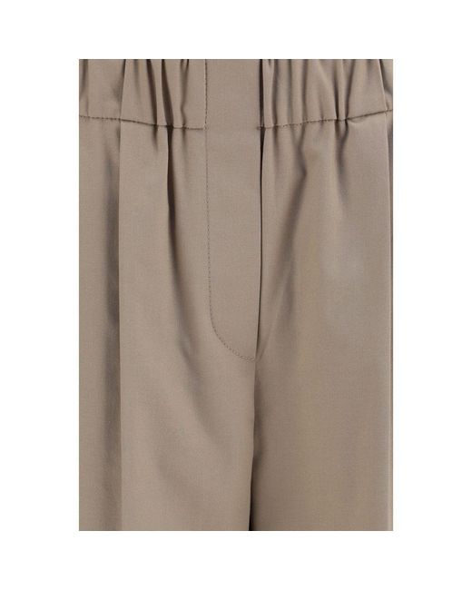 Brunello Cucinelli Natural Beige Cotton Casual Pants