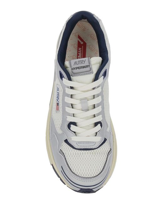 Autry White Low-Top Sneakers Hyperway Polyurethane Trainers for men