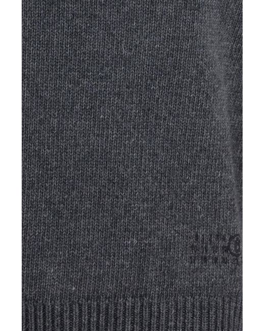 MM6 by Maison Margiela Blue Wool Crewneck Sweater Ovis Aries; Polyamide for men
