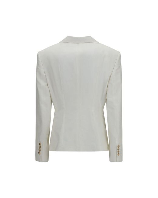 Dolce & Gabbana Gray White Cotton Blazer