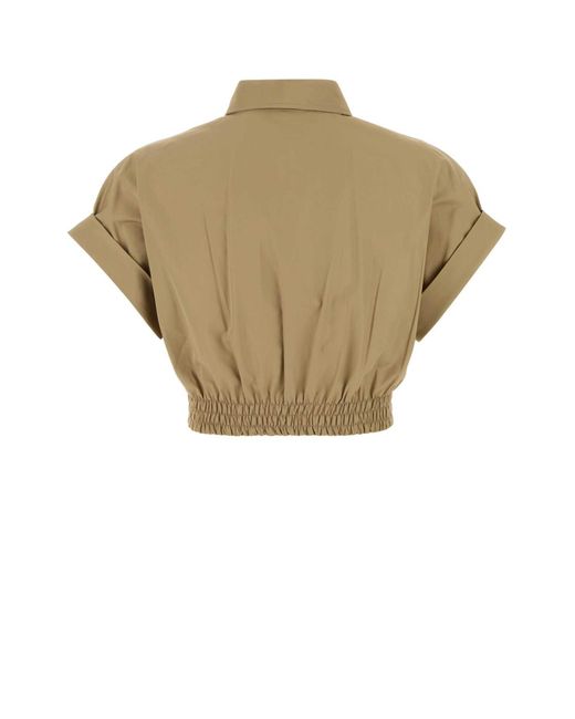 Miu Miu Multicolor Camel Poplin Shirt