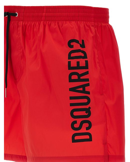 DSquared² Red Midi Boxer Shorts for men