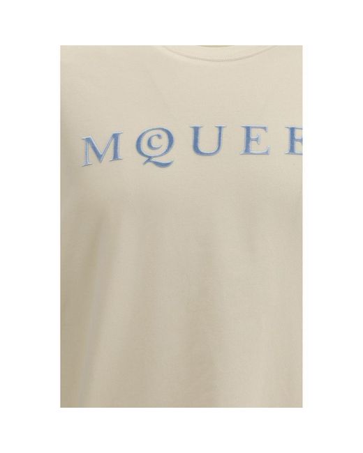 McQueen Natural Beige Cotton T for men