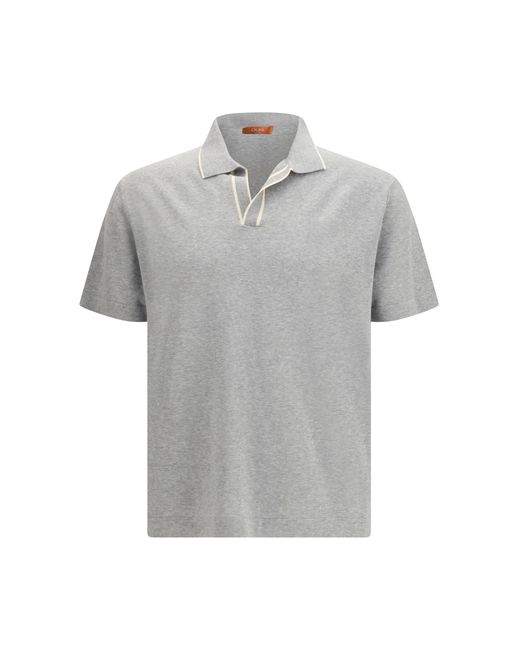 Cruna Gray Knitted Polo Shirt Cotton for men
