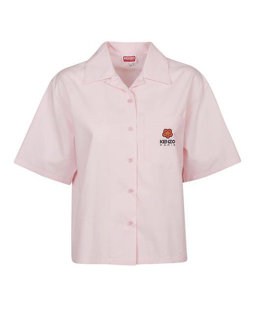 KENZO Pink Boke Flower Hawaiian Short Sleeve Shirt
