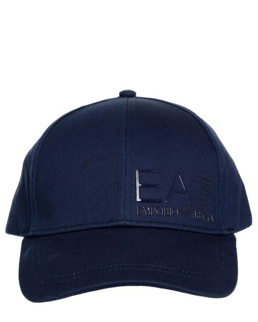 EA7 Blue Cotton Hat for men