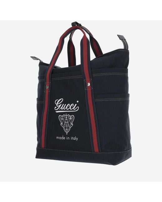 Gucci Black Printed Fabric Bag Cotton Shoulder for men