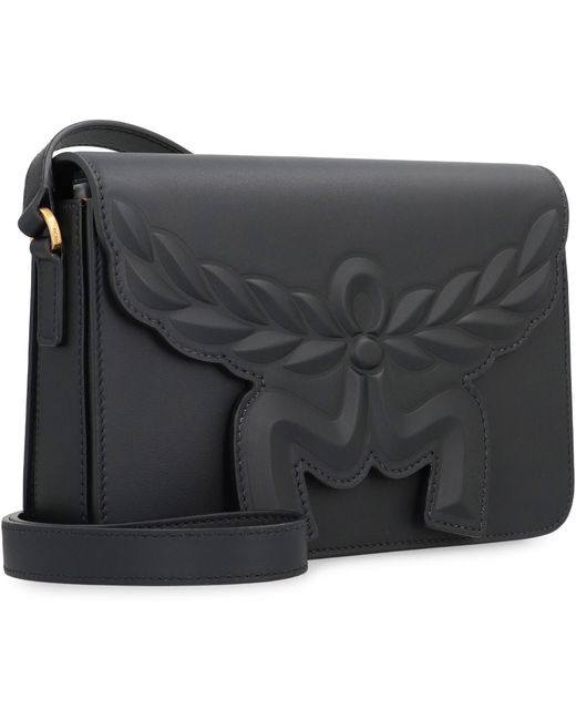 MCM Gray Mini Leather Crossbody Handbag