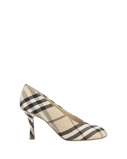 Burberry White Archivio Check Baby Pumps