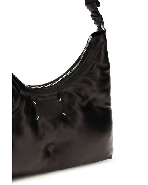 Maison Margiela Black Small Glam Slam Hobo Shoulder Bag Lamb Ovis Aries