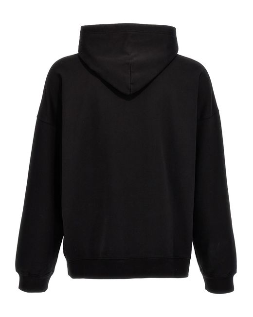 Balenciaga Logo Print Hoodie Sweatshirt Black for men
