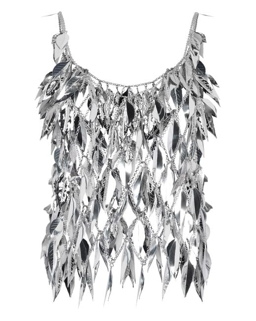 Rabanne Metallic Chainmail Top Brass Vests & Tank Tops