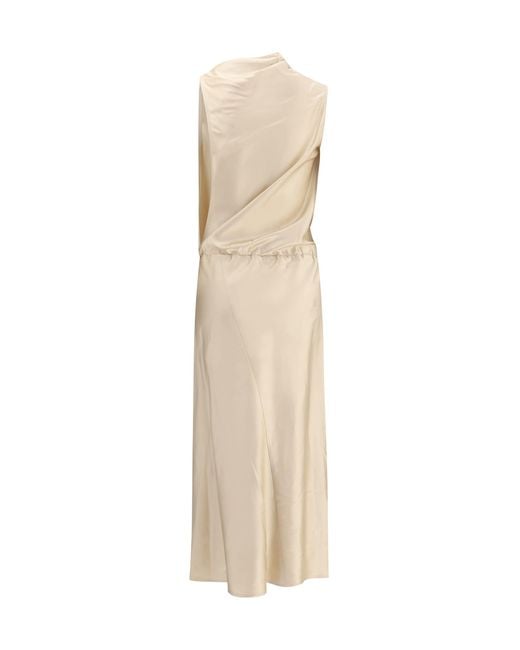 Magda Butrym White Satin Long Dress