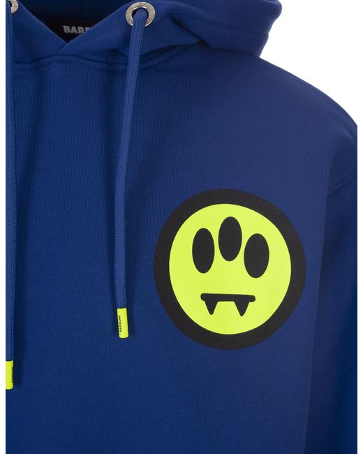 Barrow Blue Hoodie With Front And Back Lettering Logo for men