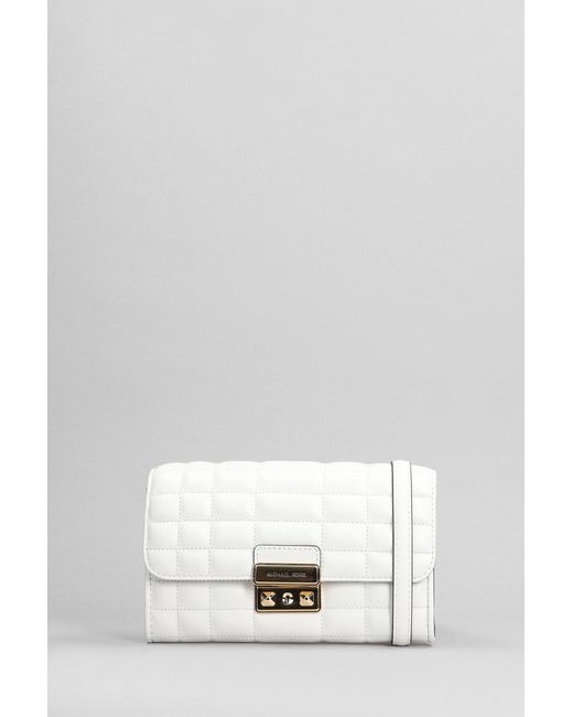 Michael Kors Tribeca Shoulder Bag In White Leather