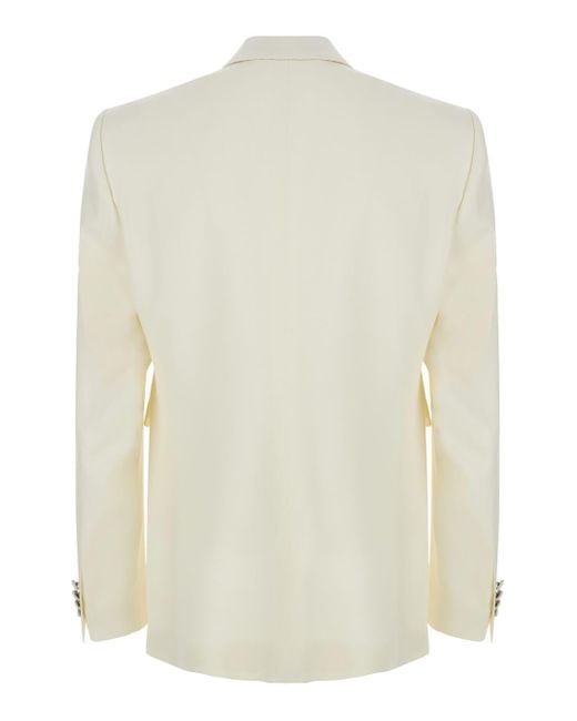 Dolce & Gabbana White Cream Single-Breasted Blazer for men
