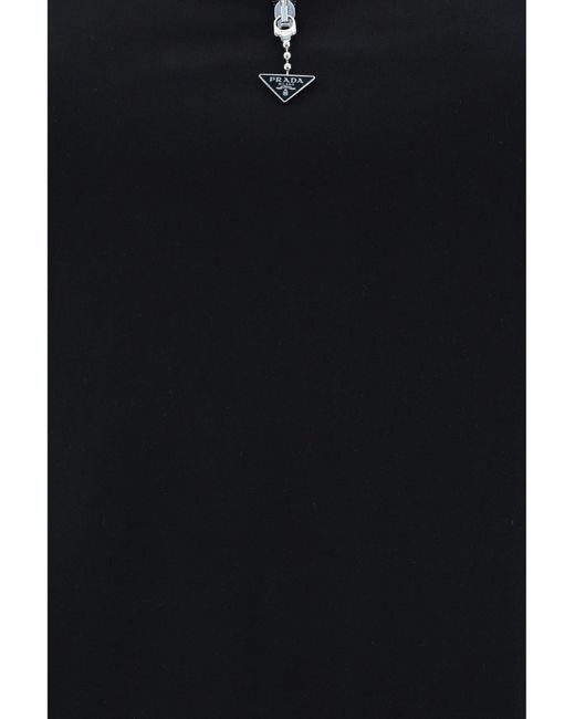 Prada Black Triangle-logo Half-zip Top