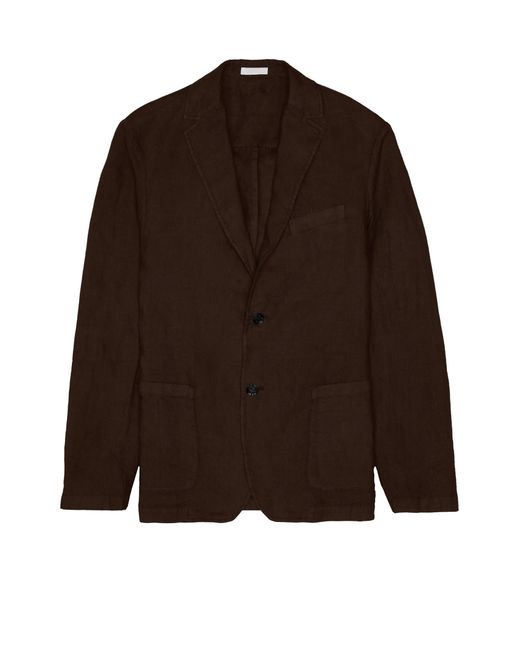 Altea Brown Dark Linen Single-Breasted Jacket for men