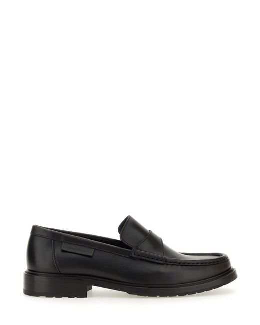 Moschino Black Leather Loafer for men