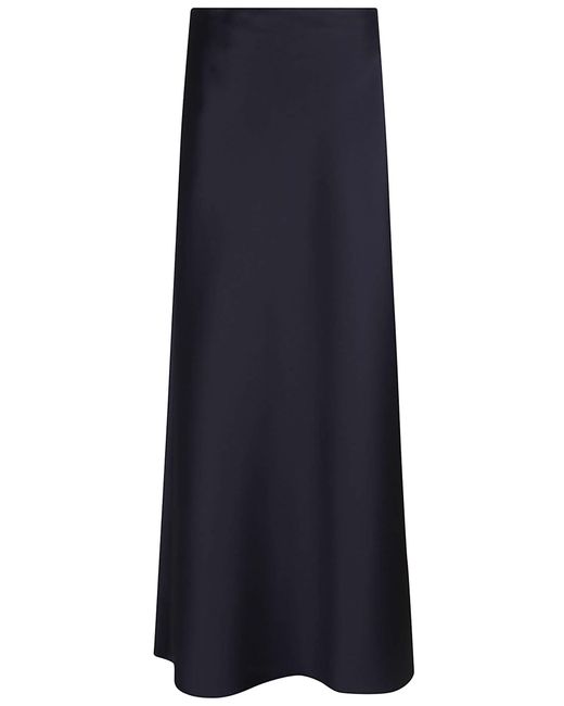 Alberta Ferretti Blue Mikado Long Skirt