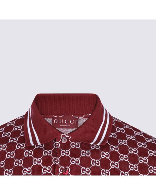 Gucci Red Ancora Cotton Polo Shirt for men