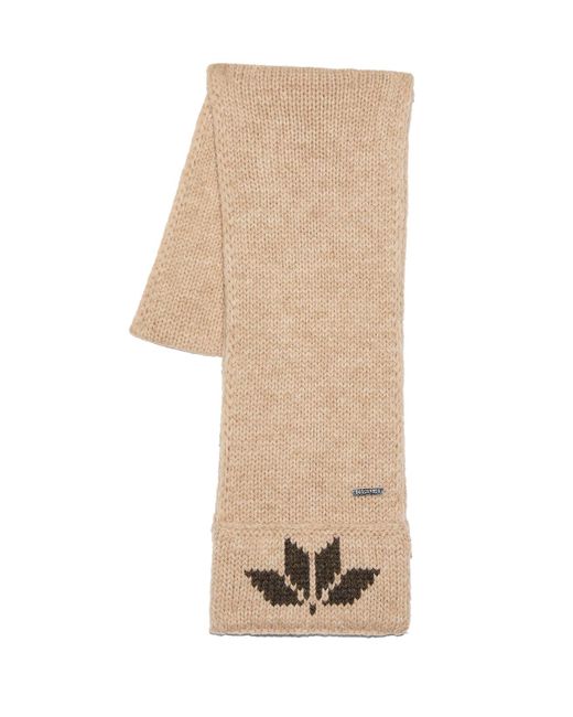 DSquared² Natural Snowflakes Logo Knit Wool Scarf Accessories for men