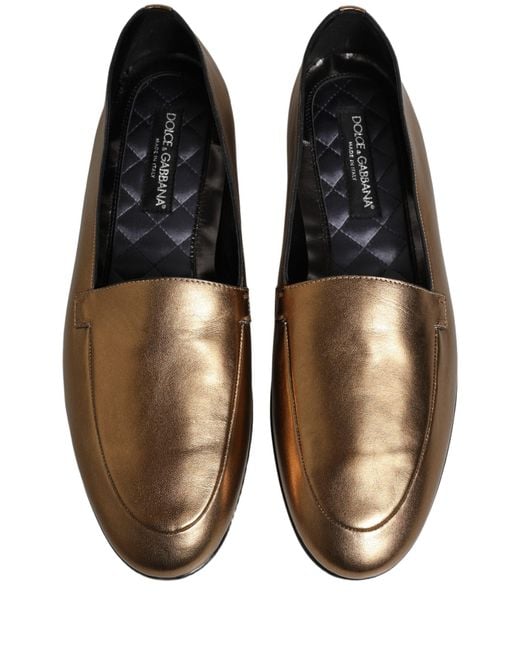 Dolce & Gabbana Black Leather Dg Logo Slip On Loafers Shoes for men