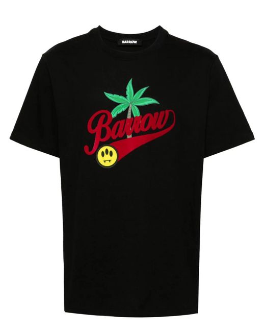 Barrow Black Cotton T-shirt for men