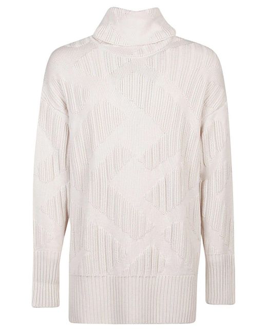 Fendi White High-neck Knitted Sweater for men