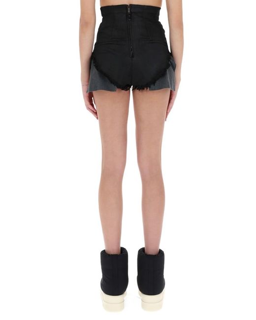 Rick Owens Black Dirt Cutoff Shorts