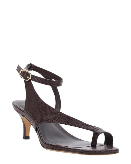 Twinset Metallic Leather Heeled Sandals For Fabric Heels