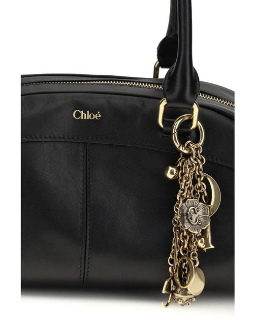 Chloé Black Bowling Handbag Calfskin Calf Leather Shoulder Bags