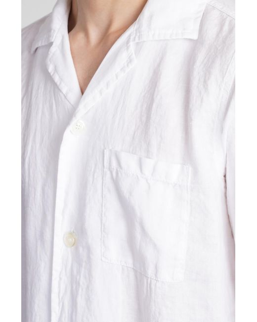 Aspesi Camicia Ago Shirt In White Linen for men