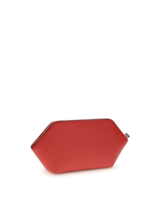 Ganni Red Makeup Pouch Bou Recycled Leather Wallets & Purses