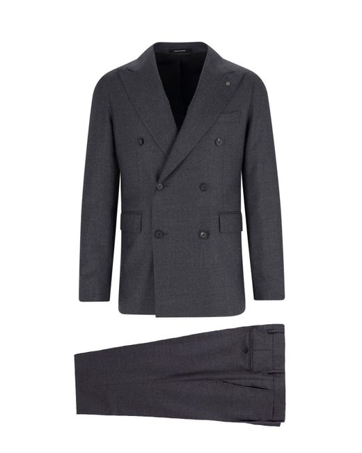 Tagliatore Blue Double-Breasted Virgin Wool Suit for men