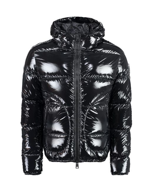 Herno Black Hooded Shiny Down Jacket for men