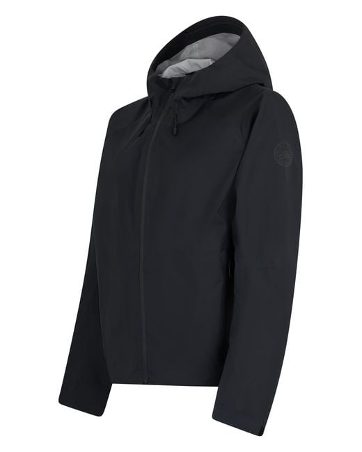 Canada Goose Black Hooded Jacket Polyester Trench & Raincoats
