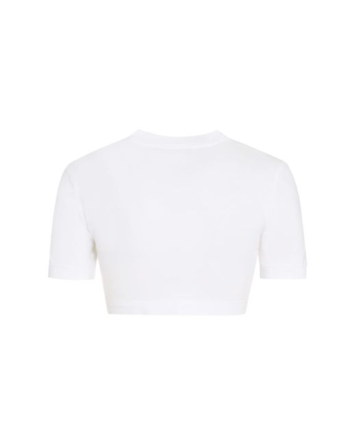 Dolce & Gabbana White Crop-Top With Logo