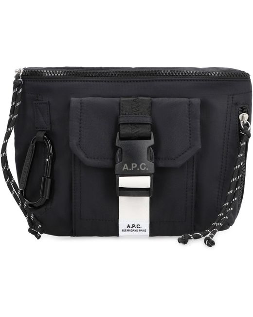 A.P.C. Black Trek Nylon Belt Bag for men