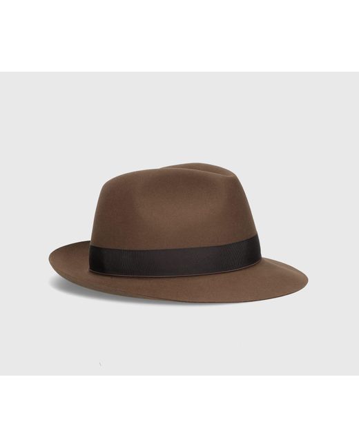 Borsalino Brown Beaver Medium Brim for men