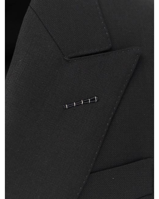 Tom Ford Black Double-Breasted Wool Blazer for men