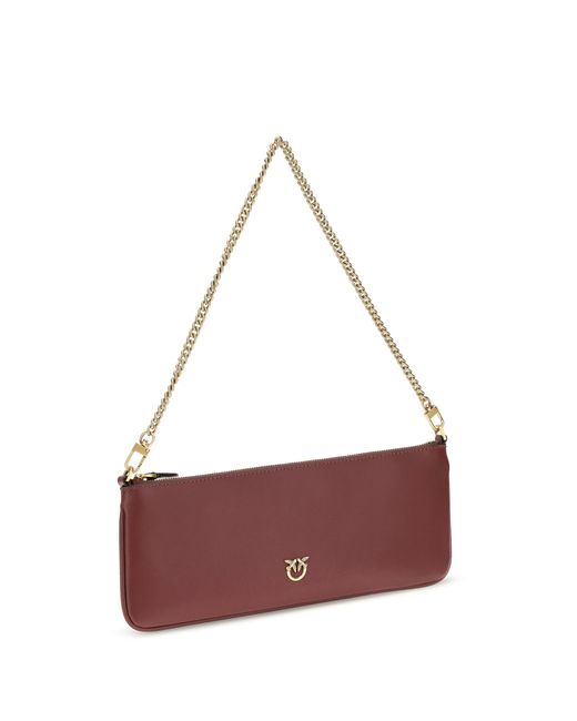 Pinko Purple Shoulder Bag Horizontal Flat Leather Ribes Intenso Intenso/Antique Calf (Bos Taurus) Wallets & Purses