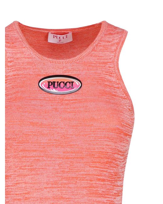 Emilio Pucci Pink Tank Top With Logo