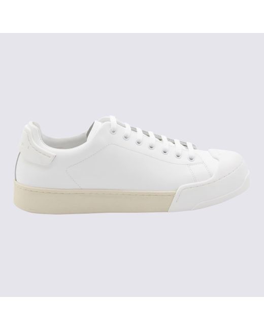 Marni White Leather Sneakers for men
