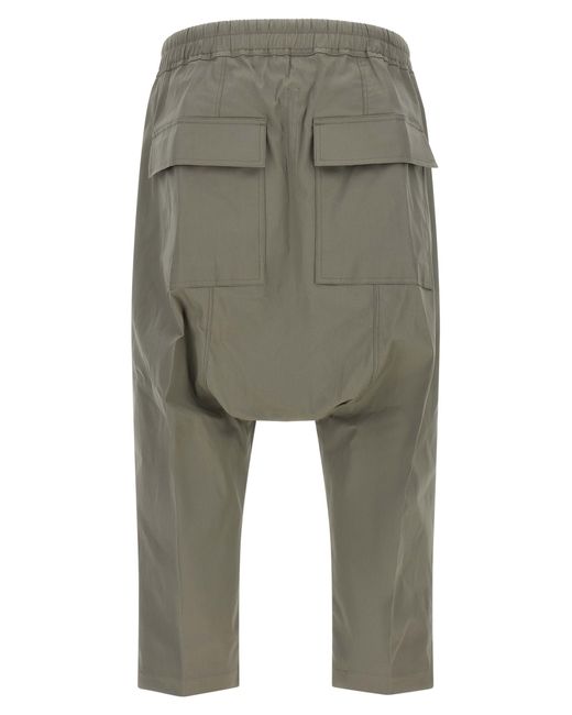 Rick Owens Green Cotton Cropped Pants for men