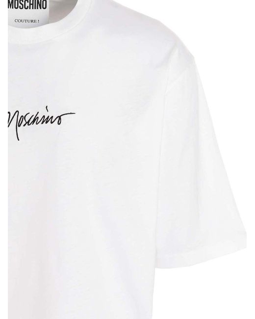 Moschino Logo Embroidery T-shirt White for men