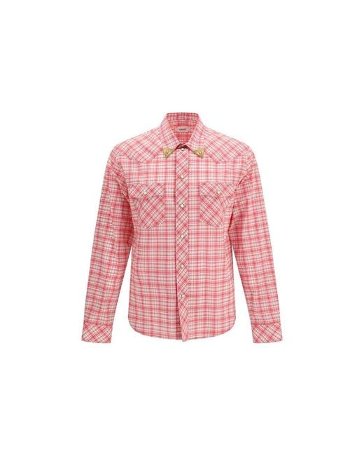 Versace Pink Multicolor Cotton Pattern Shirt for men